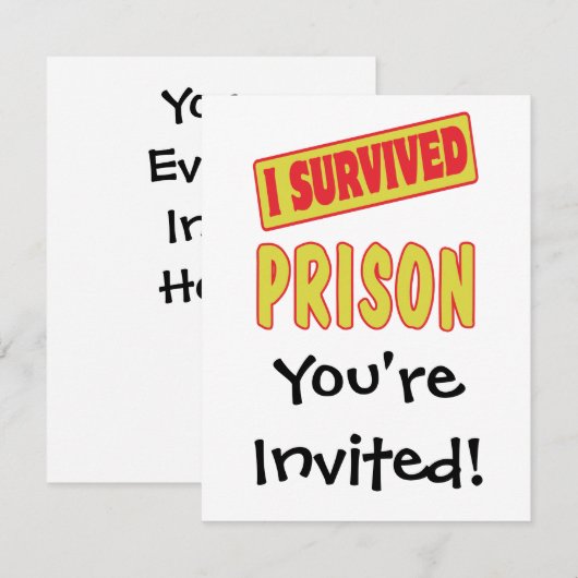 ICH ÜBERLEBTE PRISON EINLADUNG (Vorne/Hinten)