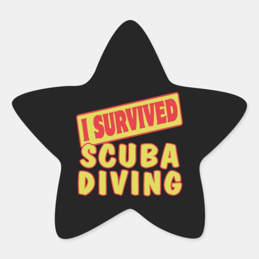 ICH ÜBERLEBTE SCUBA DIVING Stern-Aufkleber (Vorderseite)