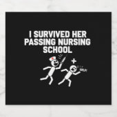 Ich überlebte sie bei der Krankenschwester der Kra Bierflaschenetikett (Einzelnes Label)