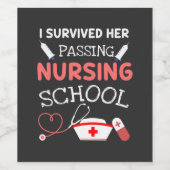 Ich überlebte sie mit der Krankenpflege. Weinetikett (Einzelnes Label)