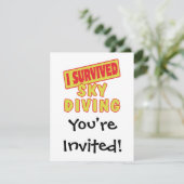 ICH ÜBERLEBTE SKYDIVING EINLADUNG (Stehend Vorderseite)