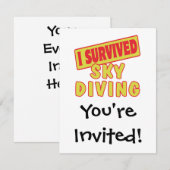 ICH ÜBERLEBTE SKYDIVING EINLADUNG (Vorne/Hinten)