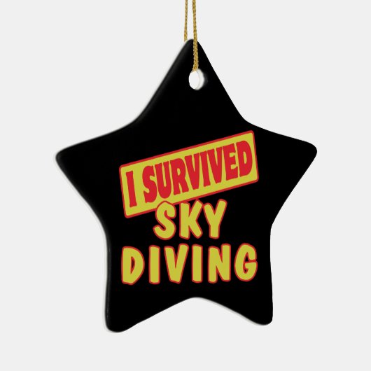 ICH ÜBERLEBTE SKYDIVING KERAMIKORNAMENT (Rechts)