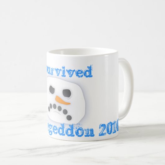 Ich überlebte Snowmageddon 2010 Kaffeetasse (VorderseiteRechts)