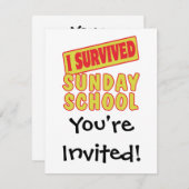 ICH ÜBERLEBTE SONNTAGSCHULE EINLADUNG (Vorne/Hinten)