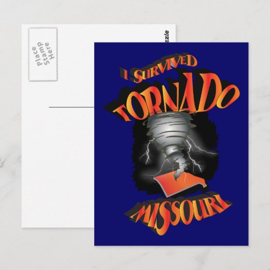 Ich überlebte Tornado Missouri Postkarte (Vorne/Hinten)