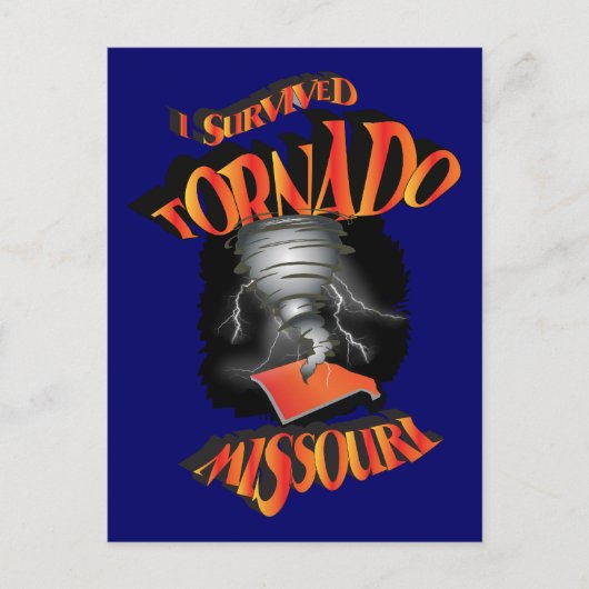 Ich überlebte Tornado Missouri Postkarte (Vorderseite)