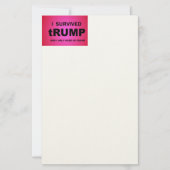 Ich überlebte tRUMP Briefpapier (Vorderseite)