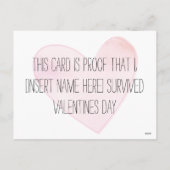 Ich überlebte Valentinstag Postkarte (Rückseite)