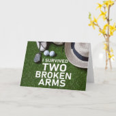 Ich überlebte von zwei gebrochenen Arm für golfer Karte (Gelbe Blume)