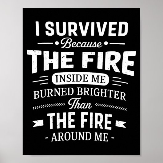Ich überlebte, weil das Feuer in mir hell brannte Poster (Vorne)