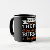 Ich überlebte, weil das Feuer in mir war Tasse (Vorderseite Links)