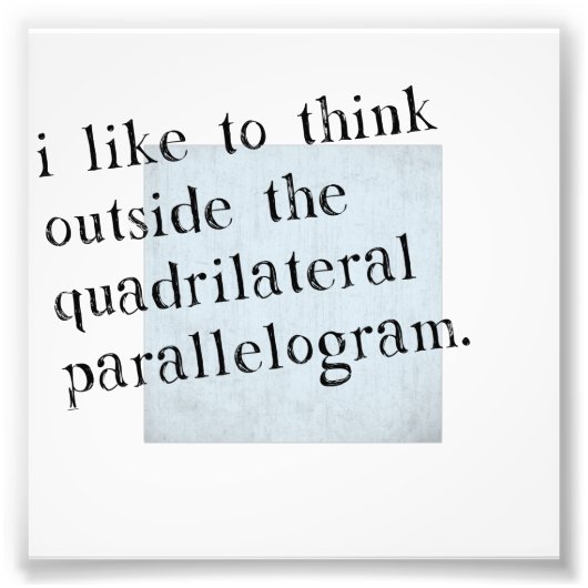 Ich überlege gerne draußen fotodruck (Vorne)