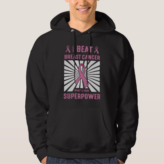 Ich überlegene Brustkrebserkrankung Supermachtspas Hoodie (Vorderseite)