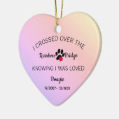 Ich überquerte das Gedenkherz der Rainbow Bridge Keramik Ornament (Links)
