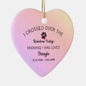 Ich überquerte das Gedenkherz der Rainbow Bridge Keramik Ornament (Rechts)