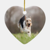 Ich überquerte das Gedenkherz der Rainbow Bridge Keramik Ornament (Hinten)