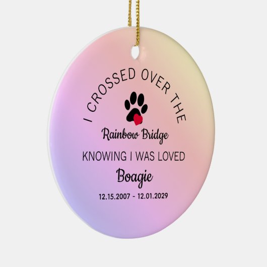 Ich überquerte das Rainbow Bridge Memorial Pet Keramik Ornament (Rechts)