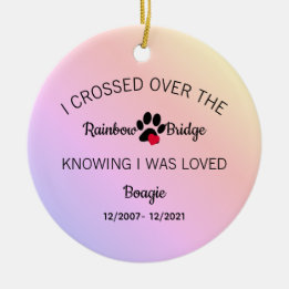 Ich überquerte das Rainbow Bridge Memorial Pet Keramik Ornament