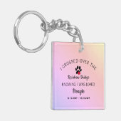 Ich überquerte den Rainbow Bridge Memorial Square Schlüsselanhänger (Vorderseite links)