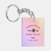 Ich überquerte den Rainbow Bridge Memorial Square Schlüsselanhänger (Vorderseite links)