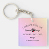 Ich überquerte den Rainbow Bridge Memorial Square Schlüsselanhänger (Vorderseite)