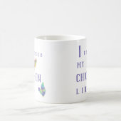 Ich überquerte meine Hühnerleine Spaß farbenfrohe Kaffeetasse (Mittel)