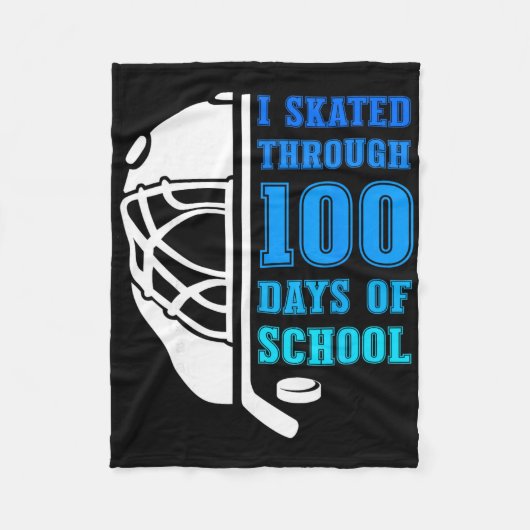 Ich überstand 100 Schultage als Eishockeyjunge Fleecedecke (Vorderseite)