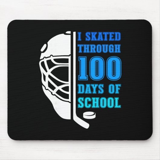Ich überstand 100 Schultage Eishockey-Junge Mousepad (Vorne)