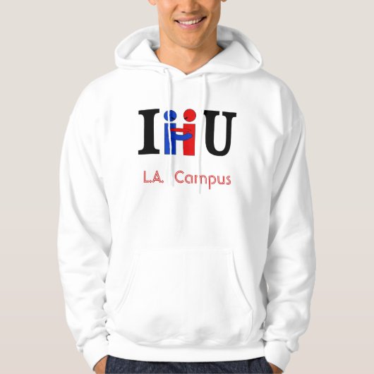 ICH UMARME U, L.A. Campus Hoodie (Vorderseite)