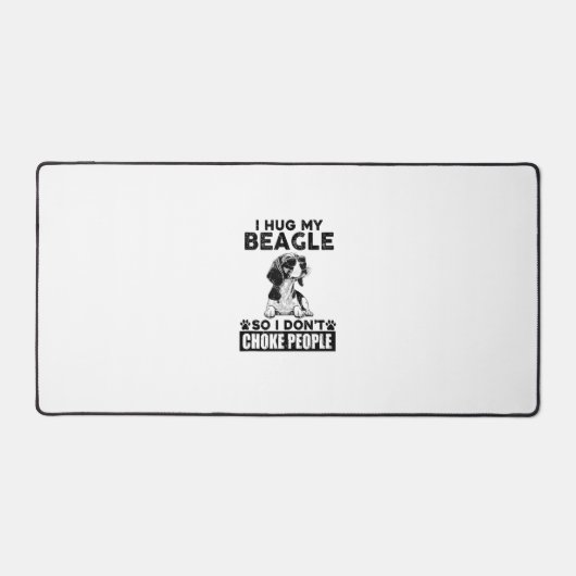 Ich umarmte meinen Beagle, damit ich nicht Leute e Schreibtischunterlage (Vorderseite)