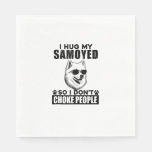 Ich umarmte meinen Samoyed, sodass ich nicht Leute Serviette