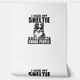Ich umarmte meinen Sheltie, damit ich nicht Leute Tapete