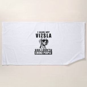 Ich umarmte meinen Vizsla, sodass ich nicht Leute  Strandtuch
