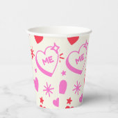 Ich und du Romantischer Herzenscup Pappbecher (Rechts)