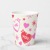 Ich und du Romantischer Herzenscup Pappbecher (Vorderseite)