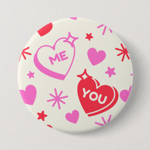 Ich und du Romantischer Herzknopf Button