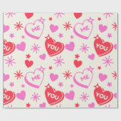 Ich und du Romantisches Herz-Umschlagpapier Geschenkpapier (Flach)