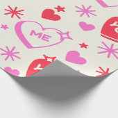 Ich und du Romantisches Herz-Umschlagpapier Geschenkpapier (Ecke)