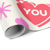 Ich und du Romantisches Herz-Umschlagpapier Geschenkpapier (Rolleneckpunkt)