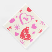 Ich und du Romantisches Herzbuch Napkin Serviette (Ecke)