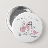 Ich und mein comms Unicorn-Abzeichen Button (Vorne & Hinten)