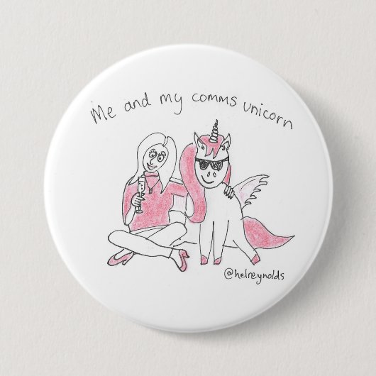Ich und mein comms Unicorn-Abzeichen Button (Vorderseite)