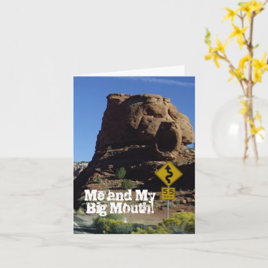 Ich und mein großer Mund - es tut mir leid! Grußka Karte (Gelbe Blume)