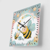 Ich und meine Biene Quadratische Wanduhr (Winkel)