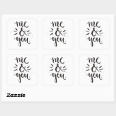 Ich und Sie Quadratischer Aufkleber (Blatt)