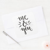 Ich und Sie Quadratischer Aufkleber (Umschlag)