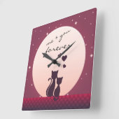 Ich und Sie sind für immer romantische Katzen in d Quadratische Wanduhr (Winkel)