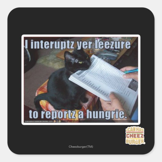 Ich unterbreche Yen Leezure Quadratischer Aufkleber (Vorderseite)