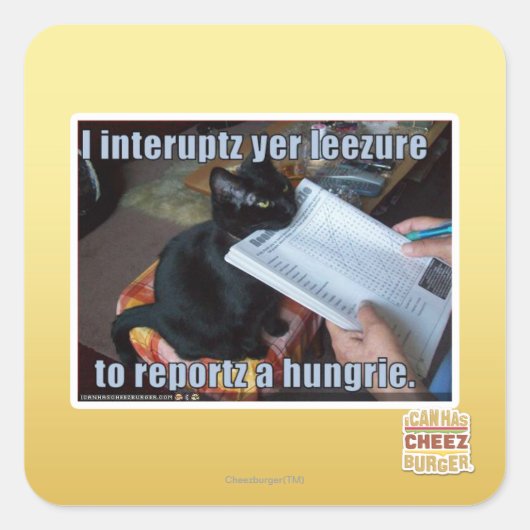 Ich unterbreche Yen Leezure Quadratischer Aufkleber (Vorderseite)